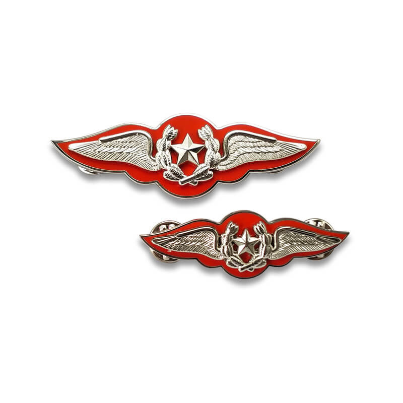 Maker Custom Metal Silver Military Air Force Uniforme Badge épingles