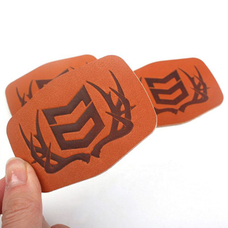 Conception personnalisée Logo d'estampage à chaud personnalisé Patches de veste en cuir authentique avec support adhésif